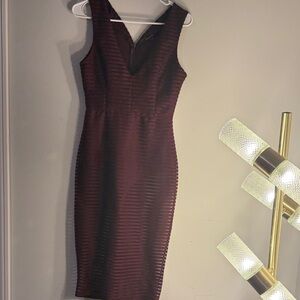 Haute Monde Deep Burgundy Midi Dress